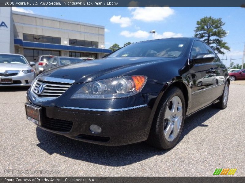 Nighthawk Black Pearl / Ebony 2008 Acura RL 3.5 AWD Sedan