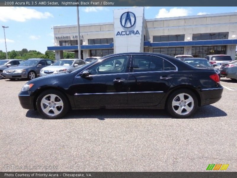 Nighthawk Black Pearl / Ebony 2008 Acura RL 3.5 AWD Sedan