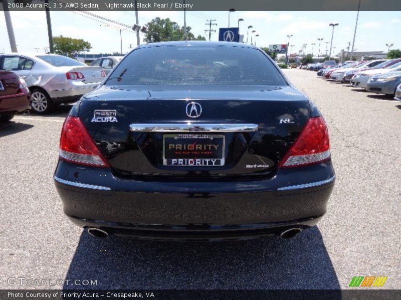Nighthawk Black Pearl / Ebony 2008 Acura RL 3.5 AWD Sedan
