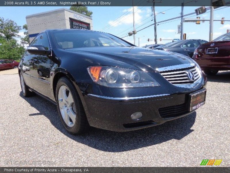 Nighthawk Black Pearl / Ebony 2008 Acura RL 3.5 AWD Sedan