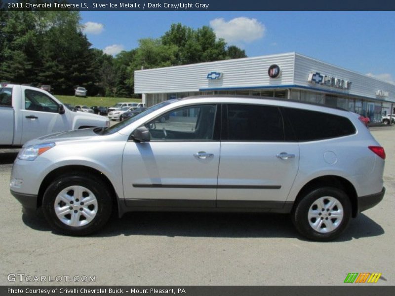 Silver Ice Metallic / Dark Gray/Light Gray 2011 Chevrolet Traverse LS