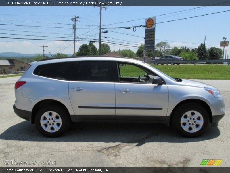 Silver Ice Metallic / Dark Gray/Light Gray 2011 Chevrolet Traverse LS