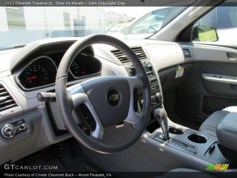 Silver Ice Metallic / Dark Gray/Light Gray 2011 Chevrolet Traverse LS