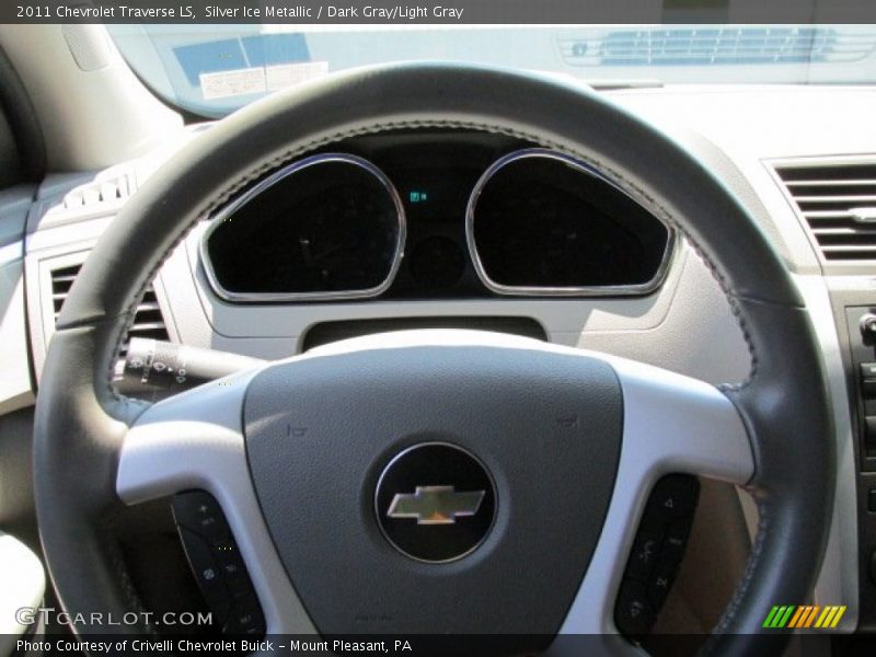 Silver Ice Metallic / Dark Gray/Light Gray 2011 Chevrolet Traverse LS