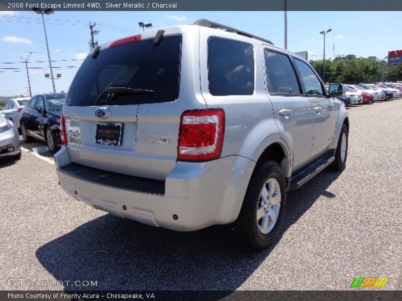 Silver Metallic / Charcoal 2008 Ford Escape Limited 4WD