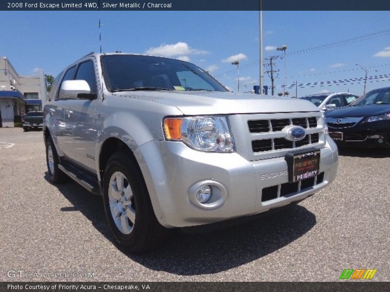 Silver Metallic / Charcoal 2008 Ford Escape Limited 4WD