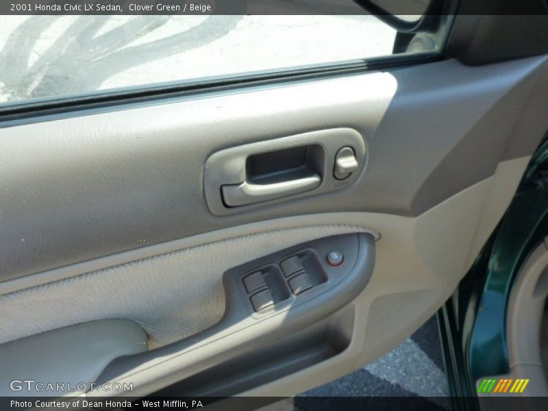Clover Green / Beige 2001 Honda Civic LX Sedan
