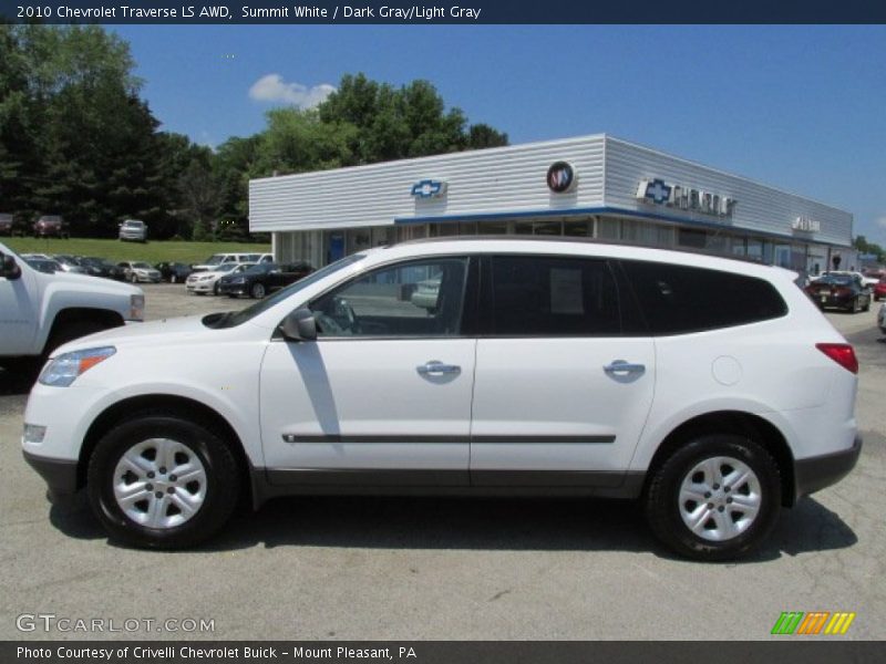 Summit White / Dark Gray/Light Gray 2010 Chevrolet Traverse LS AWD