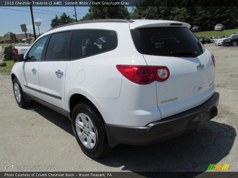 Summit White / Dark Gray/Light Gray 2010 Chevrolet Traverse LS AWD