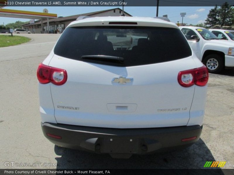 Summit White / Dark Gray/Light Gray 2010 Chevrolet Traverse LS AWD