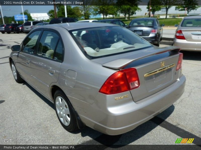 Titanium Metallic / Beige 2001 Honda Civic EX Sedan
