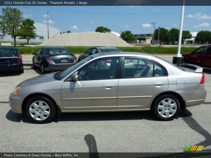 Titanium Metallic / Beige 2001 Honda Civic EX Sedan