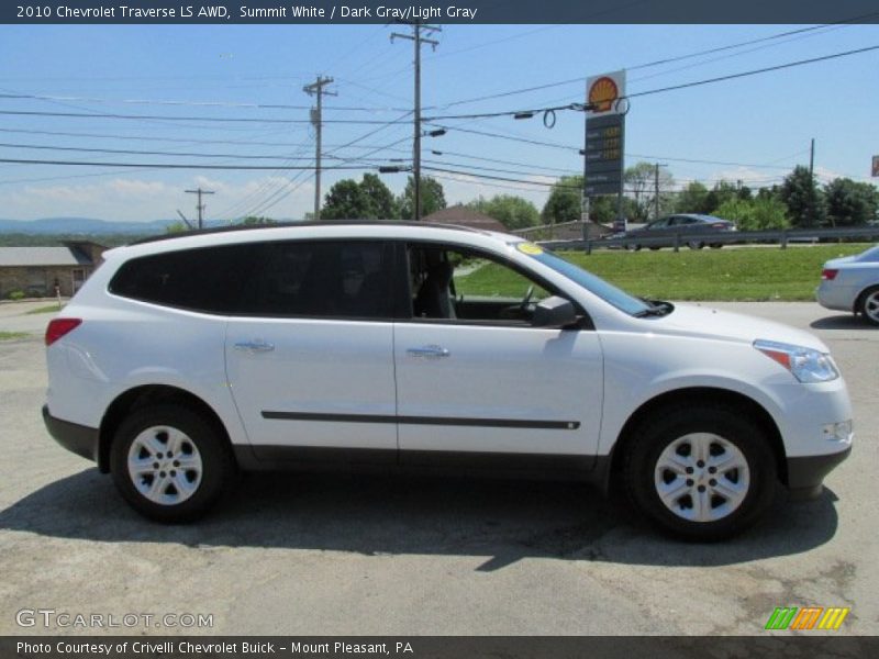 Summit White / Dark Gray/Light Gray 2010 Chevrolet Traverse LS AWD