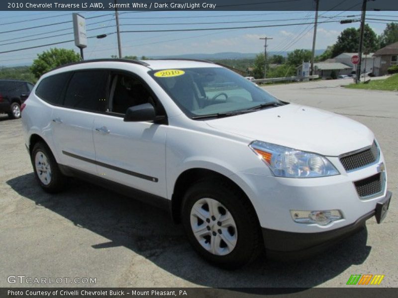 Summit White / Dark Gray/Light Gray 2010 Chevrolet Traverse LS AWD