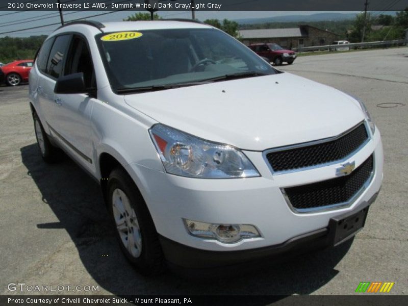 Summit White / Dark Gray/Light Gray 2010 Chevrolet Traverse LS AWD