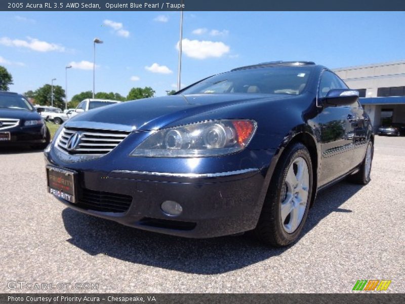 Opulent Blue Pearl / Taupe 2005 Acura RL 3.5 AWD Sedan