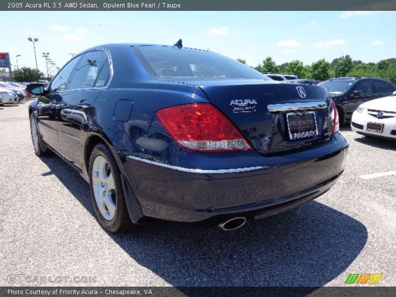 Opulent Blue Pearl / Taupe 2005 Acura RL 3.5 AWD Sedan