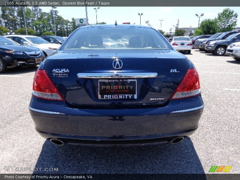 Opulent Blue Pearl / Taupe 2005 Acura RL 3.5 AWD Sedan