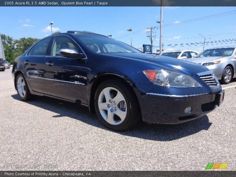Opulent Blue Pearl / Taupe 2005 Acura RL 3.5 AWD Sedan