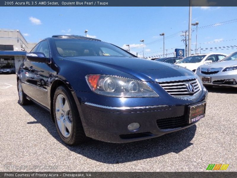 Opulent Blue Pearl / Taupe 2005 Acura RL 3.5 AWD Sedan