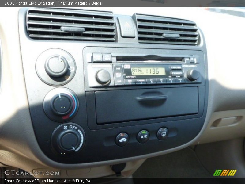 Titanium Metallic / Beige 2001 Honda Civic EX Sedan