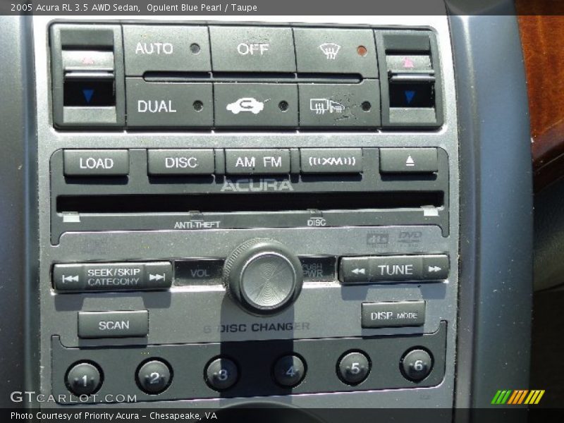 Controls of 2005 RL 3.5 AWD Sedan