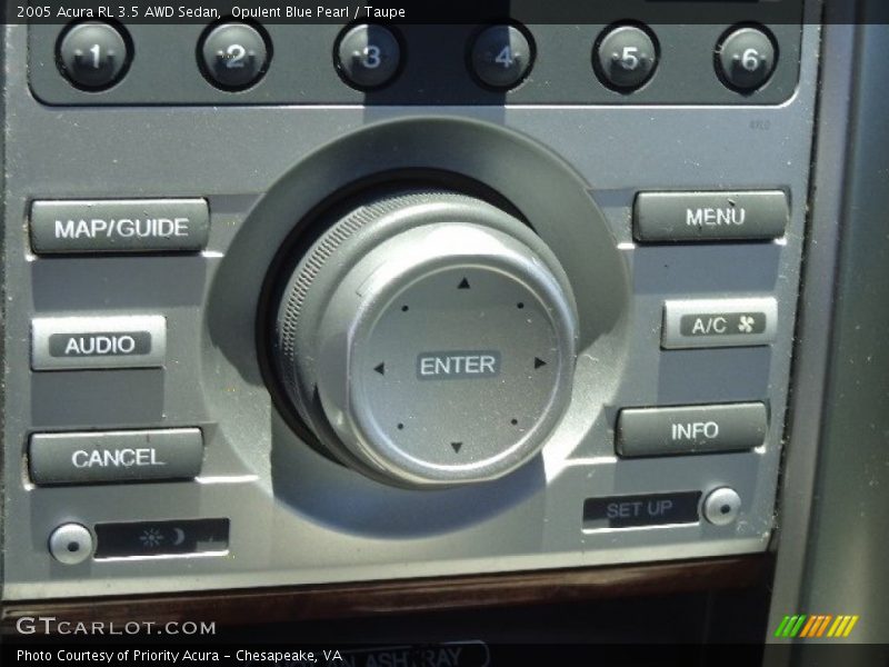 Controls of 2005 RL 3.5 AWD Sedan