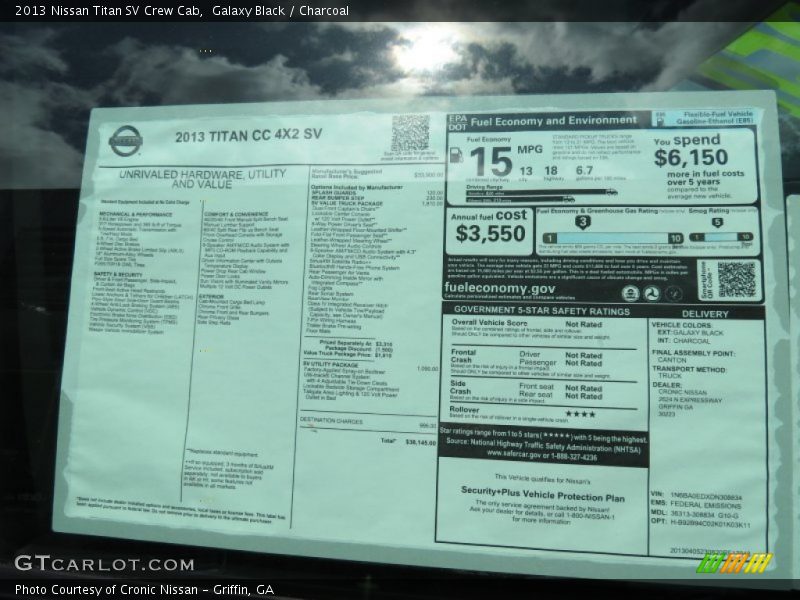  2013 Titan SV Crew Cab Window Sticker