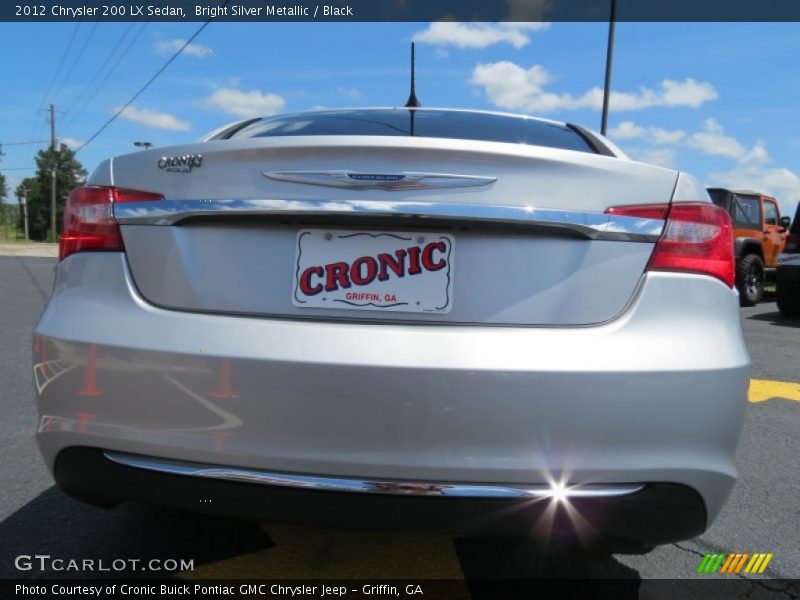 Bright Silver Metallic / Black 2012 Chrysler 200 LX Sedan