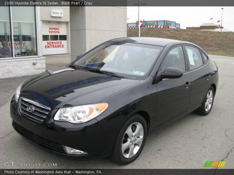 Black Pearl / Gray 2008 Hyundai Elantra SE Sedan
