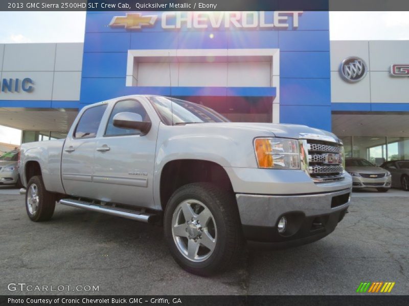 Quicksilver Metallic / Ebony 2013 GMC Sierra 2500HD SLT Crew Cab