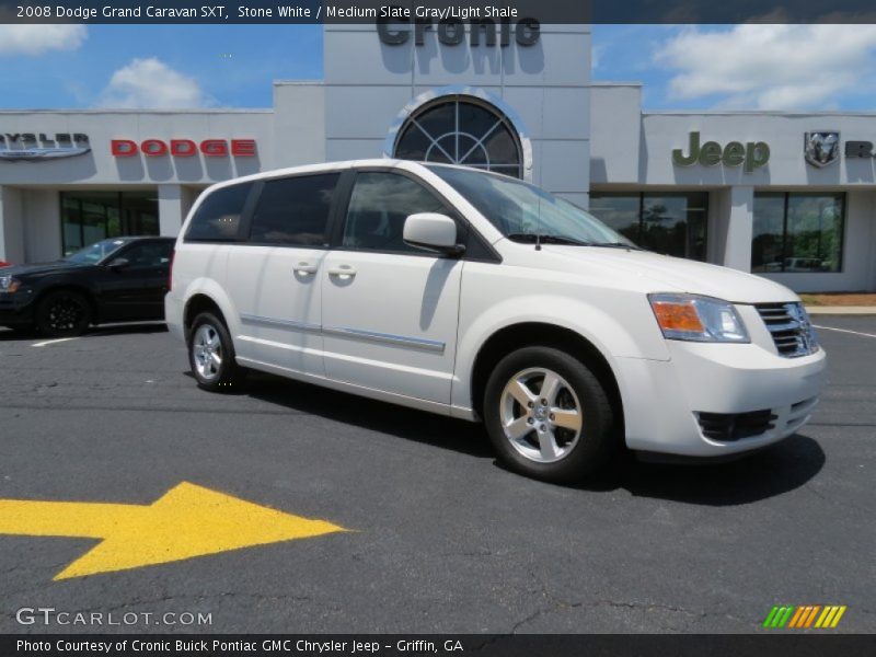 Stone White / Medium Slate Gray/Light Shale 2008 Dodge Grand Caravan SXT