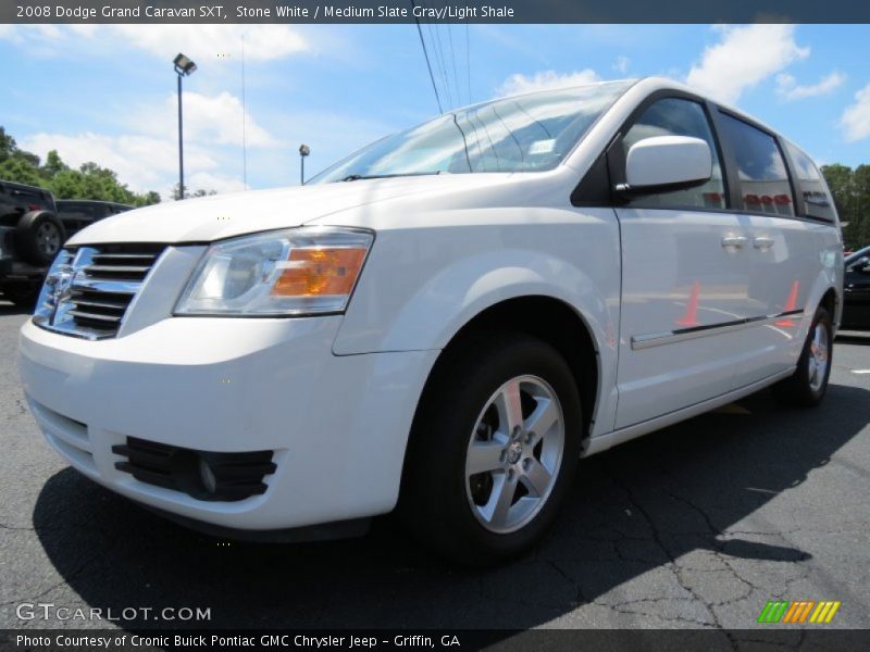 Stone White / Medium Slate Gray/Light Shale 2008 Dodge Grand Caravan SXT