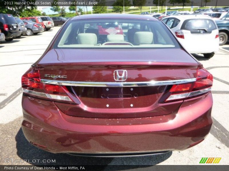 Crimson Red Pearl / Beige 2013 Honda Civic EX Sedan