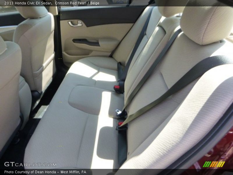 Crimson Red Pearl / Beige 2013 Honda Civic EX Sedan