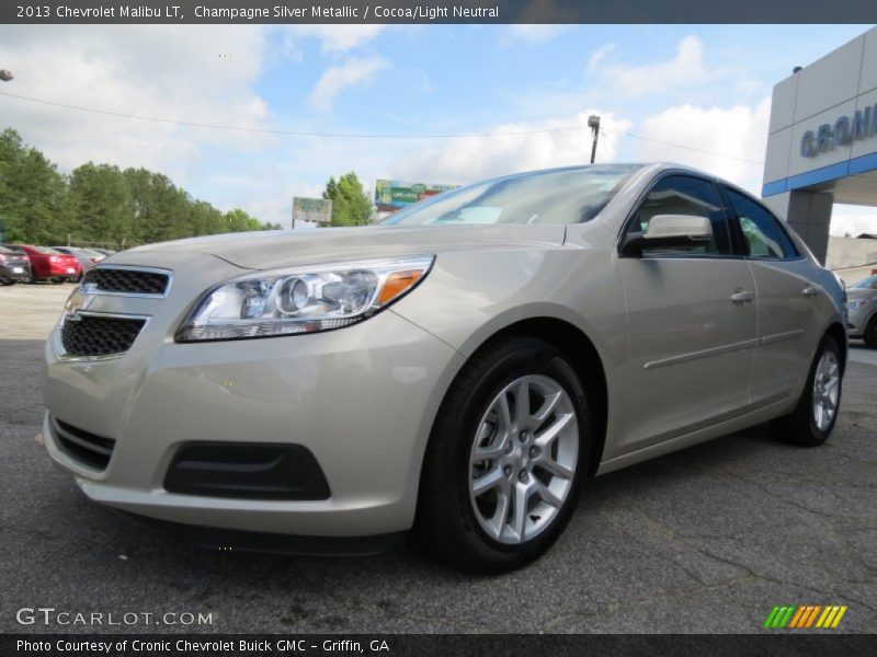 Champagne Silver Metallic / Cocoa/Light Neutral 2013 Chevrolet Malibu LT