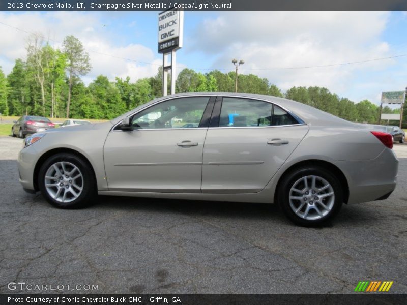 Champagne Silver Metallic / Cocoa/Light Neutral 2013 Chevrolet Malibu LT