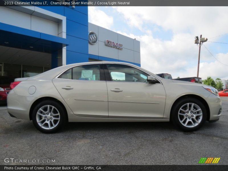 Champagne Silver Metallic / Cocoa/Light Neutral 2013 Chevrolet Malibu LT