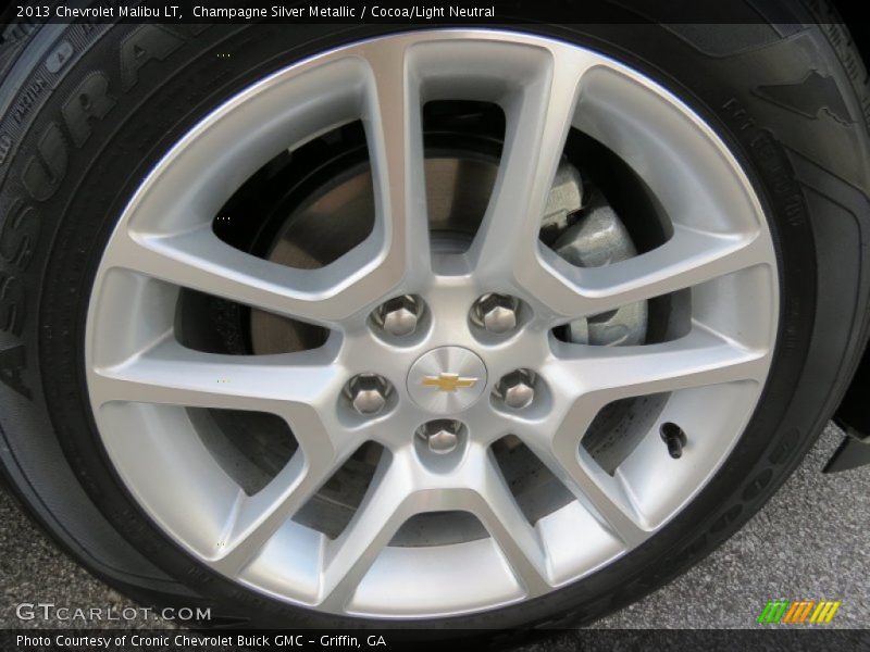Champagne Silver Metallic / Cocoa/Light Neutral 2013 Chevrolet Malibu LT