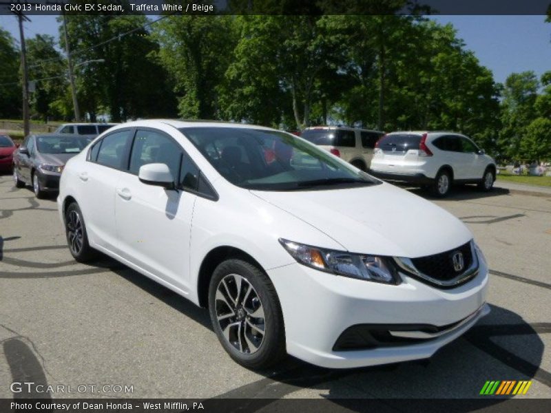 Taffeta White / Beige 2013 Honda Civic EX Sedan