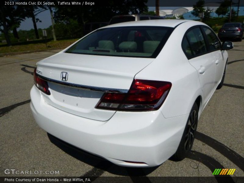 Taffeta White / Beige 2013 Honda Civic EX Sedan