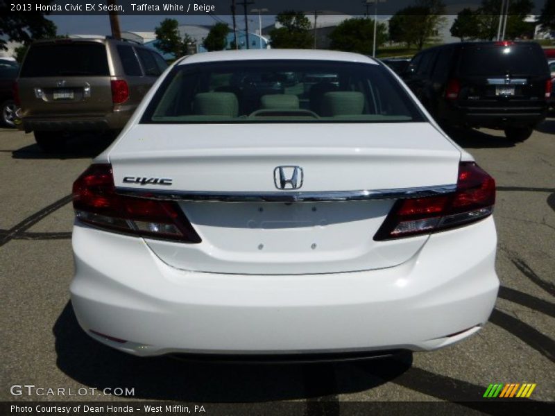 Taffeta White / Beige 2013 Honda Civic EX Sedan