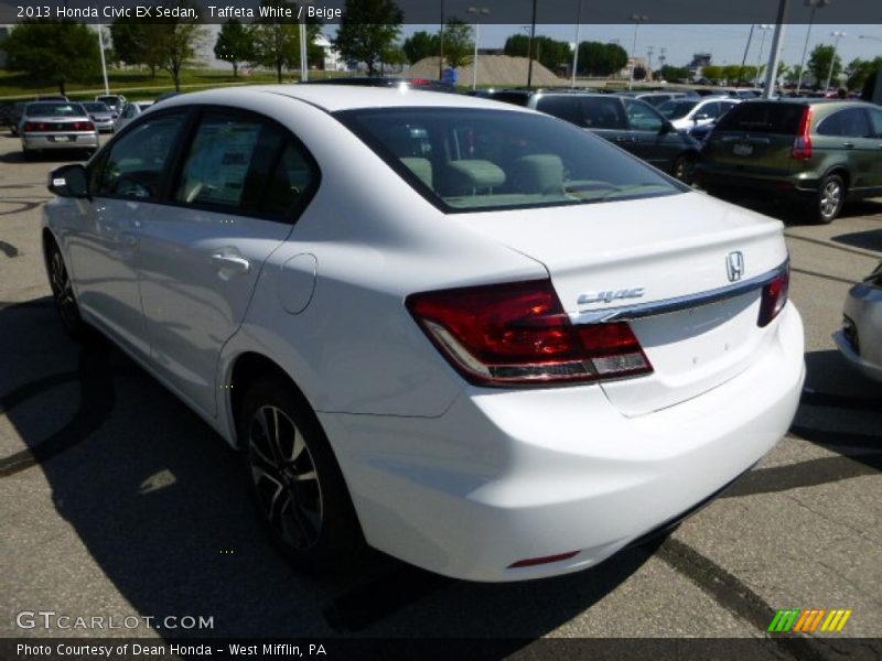 Taffeta White / Beige 2013 Honda Civic EX Sedan