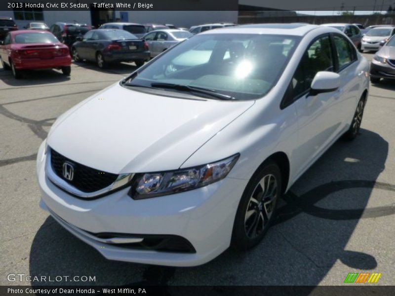 Taffeta White / Beige 2013 Honda Civic EX Sedan