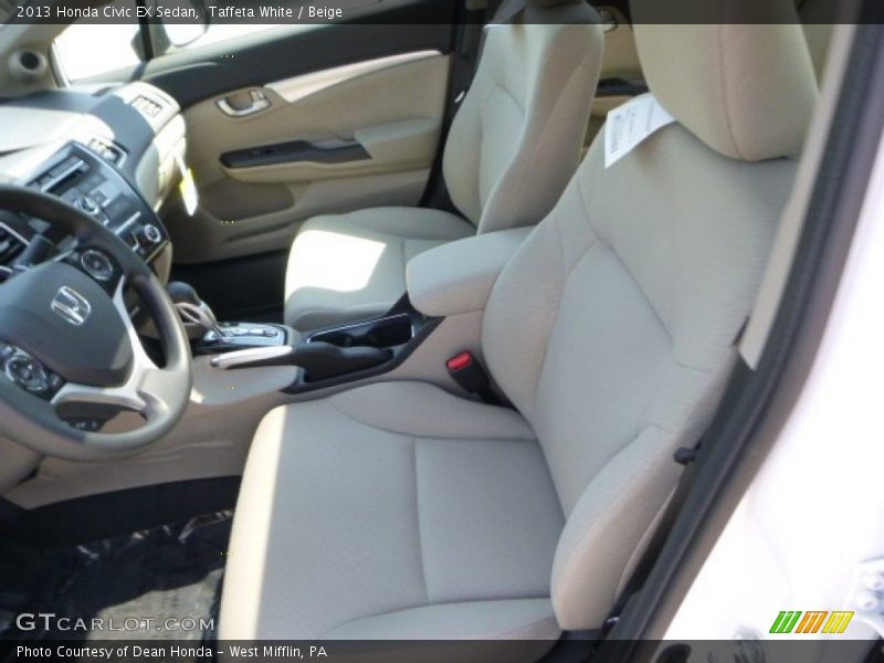 Taffeta White / Beige 2013 Honda Civic EX Sedan