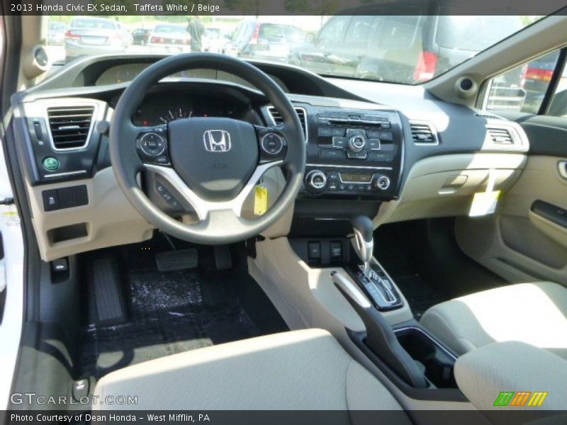 Taffeta White / Beige 2013 Honda Civic EX Sedan