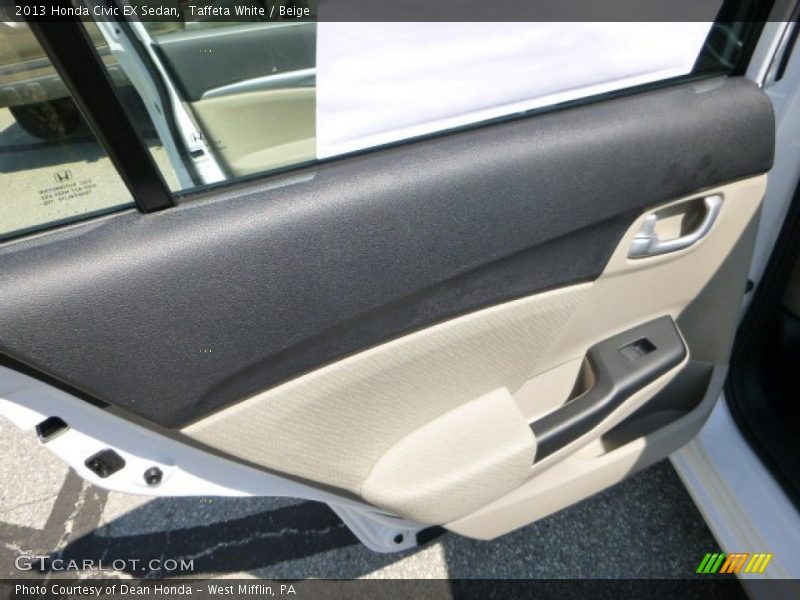 Taffeta White / Beige 2013 Honda Civic EX Sedan