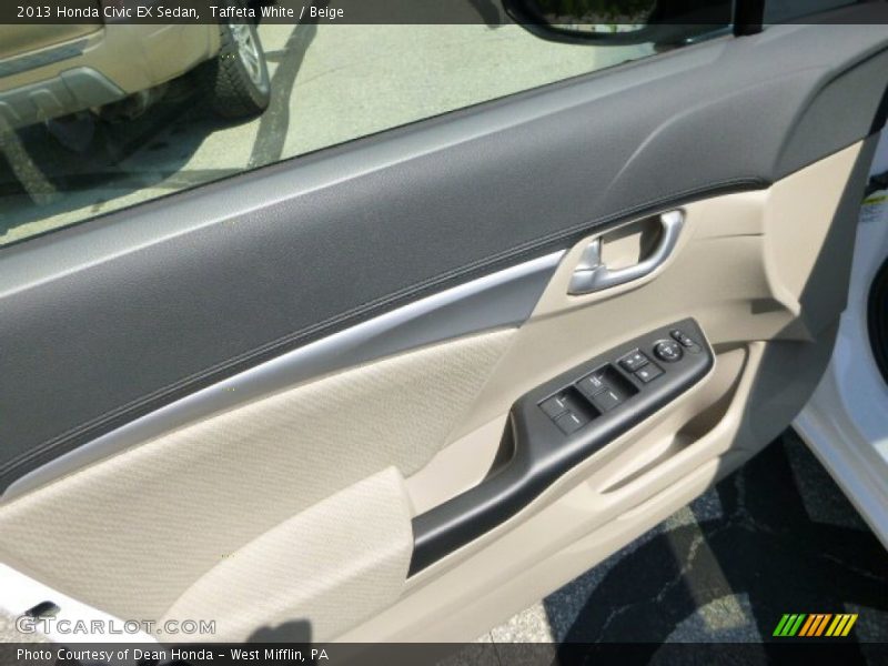 Taffeta White / Beige 2013 Honda Civic EX Sedan
