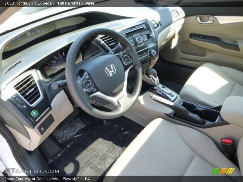 Taffeta White / Beige 2013 Honda Civic EX Sedan