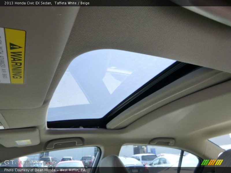 Taffeta White / Beige 2013 Honda Civic EX Sedan